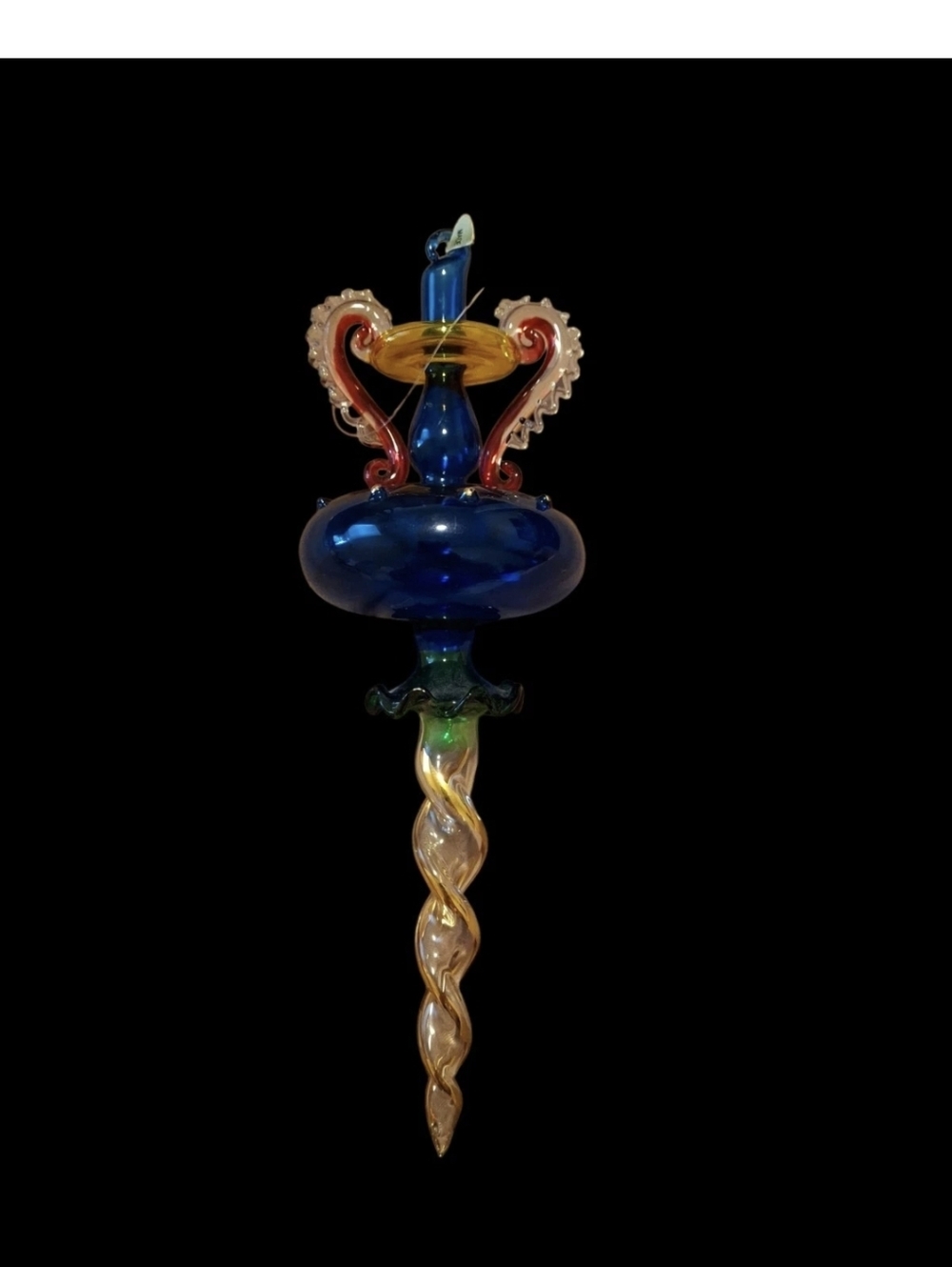 Vintage Red, Green, Blue, And Gold Icicle Christmas Ornament
